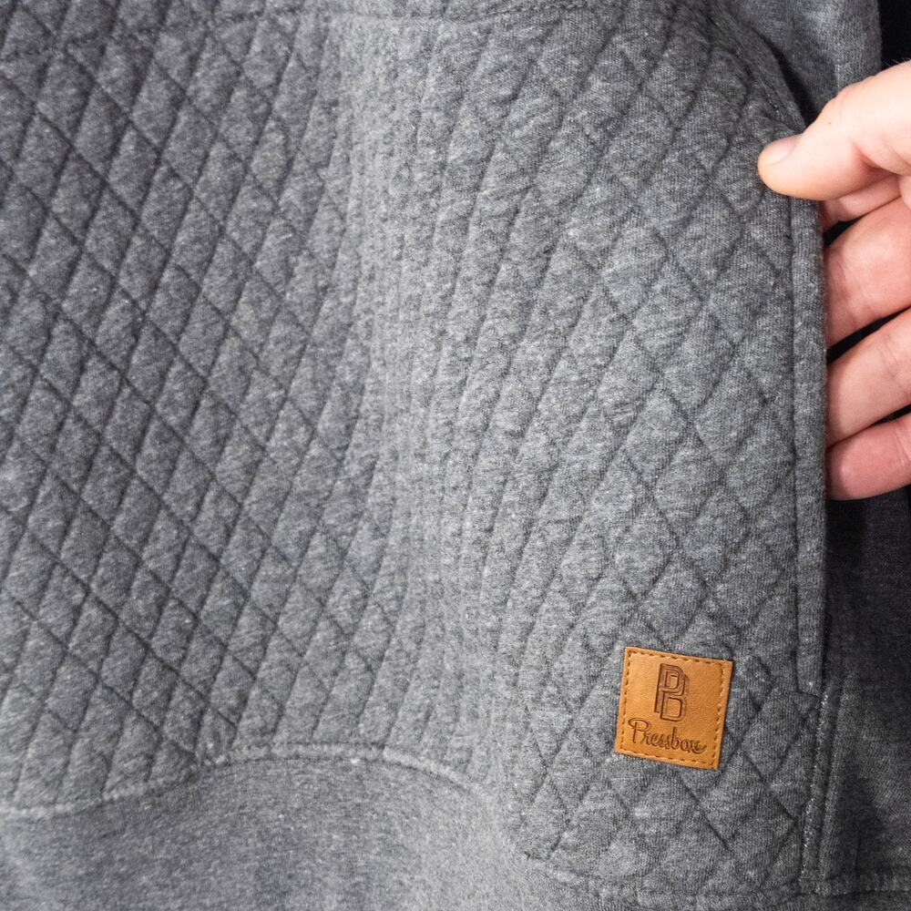 Pressbox Quilted Sweatshirt Size XL Gray Collegiate Varsity Gameday - Picture 6 of 10